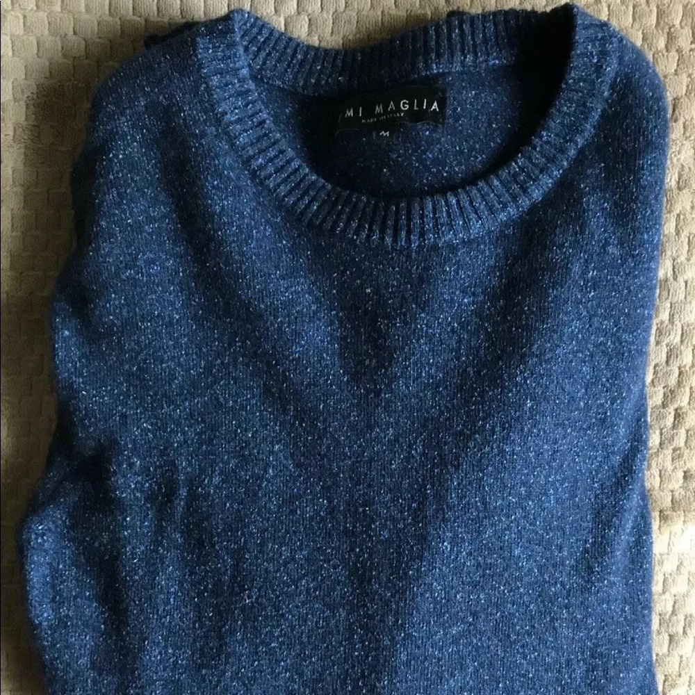 Emi Maglia Mens Wool Sweater Medium Blue crewneck